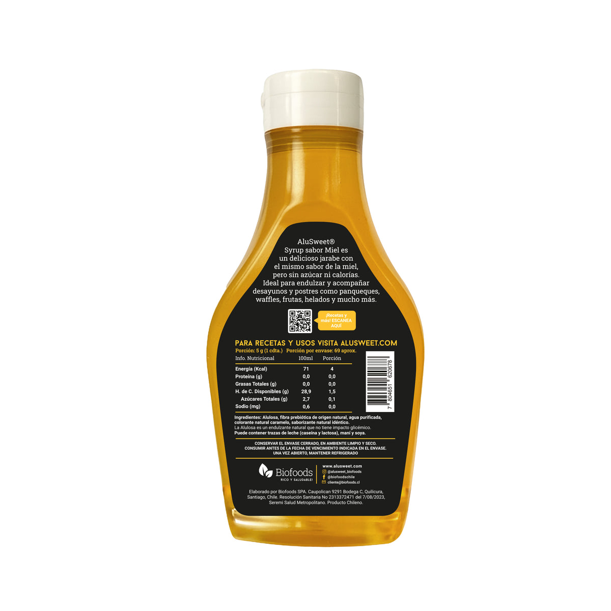 AluSweet Syrup sabor Miel sin azúcar