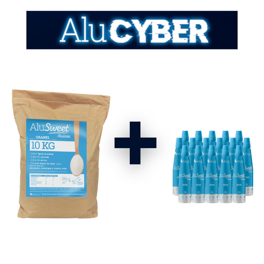 CYBER ALYSWEET: Pack Saco Alulosa 10kg + 16 Gotas Alulosa 360ml
